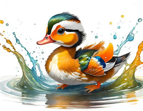 Mandarin Duck, Watercolor, Painting Free Stock Photo - Public Domain ...