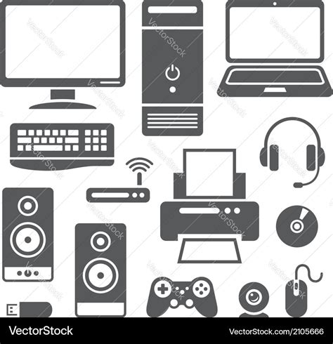 Computer devices icons Royalty Free Vector Image