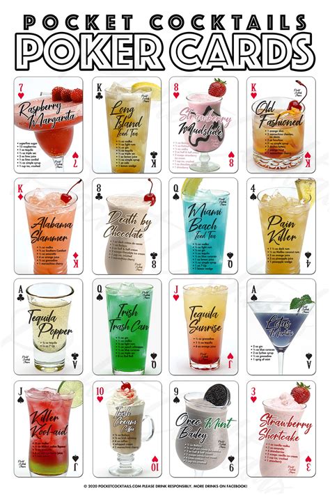 POKER CARDS BY POCKET COCKTAILS | Mixed drinks alcohol, Yummy alcoholic ...