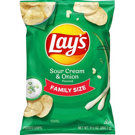 Lay's Potato Chips, Sour Cream & Onion Flavor, 9.5 oz. Bag - Walmart.com