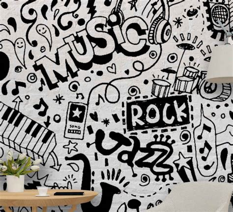 Music doodle music wall mural - TenStickers