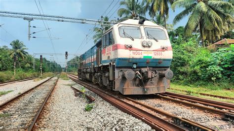 KJM WDG4 start up at Surathkal railway station - YouTube