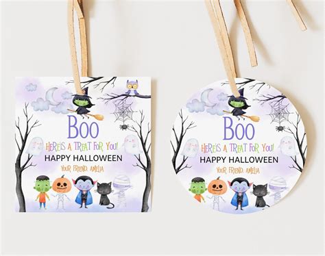 Halloween Birthday Thank You Stickers Kids Halloween Costume Party Gift Tags Cute Spooky Monster ...