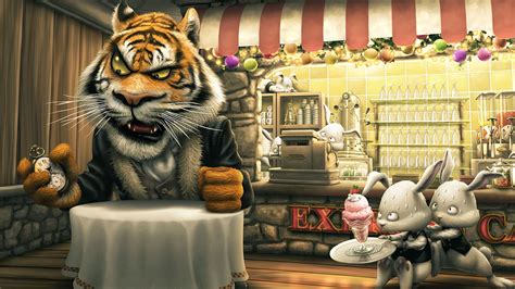 Download Tiger Cartoon Funny Animal HD Wallpaper