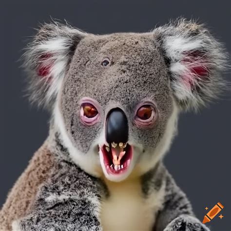 Koala with vampire-like fangs on Craiyon