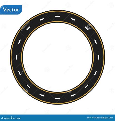 Paved Path on the Road, Circular Road, Map on White Background. Eps10 ...