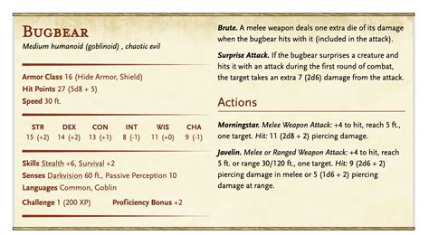 Bugbear playable race 5e - bwpoo