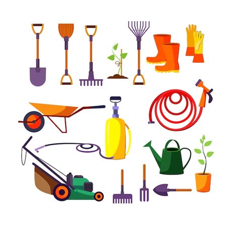 Free Vector | Gardening tools illustration set