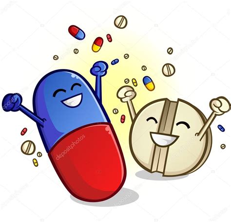 Personajes de dibujos animados de Happy Pills — Vector de stock #81582294 — Depositphotos