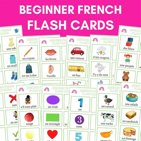 Beginner French Flash Cards - Our Kiwi Homeschool