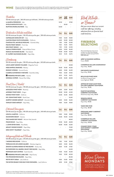 Firebirds Wood Fired Grill menus in Montgomery, Alabama, United States