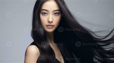 AI generated Back View of Woman with Long, Straight Black and Red Ombre ...