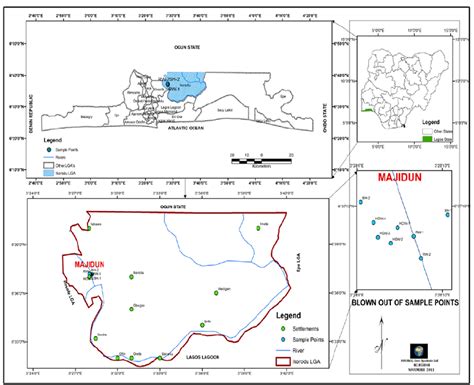 Map of the Study Area (Majidun area, Ikorodu) and the Sampling points | Download Scientific Diagram