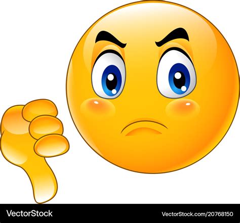 Cartoon dislike emoticon Royalty Free Vector Image