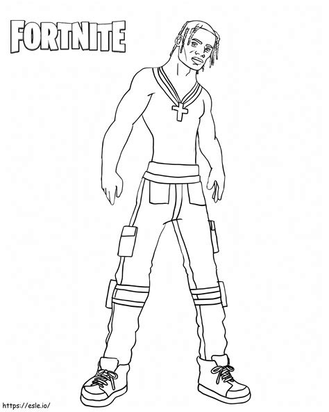 Fortnite Travis Scott coloring page