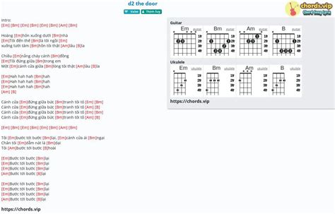 Chord: d2 the door - tab, song lyric, sheet, guitar, ukulele | chords.vip