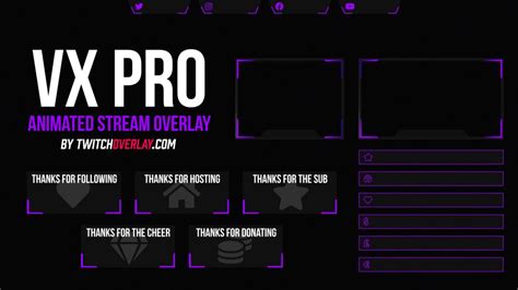 VX Pro Purple - Animated Purple Twitch Overlay for Streamlabs OBS