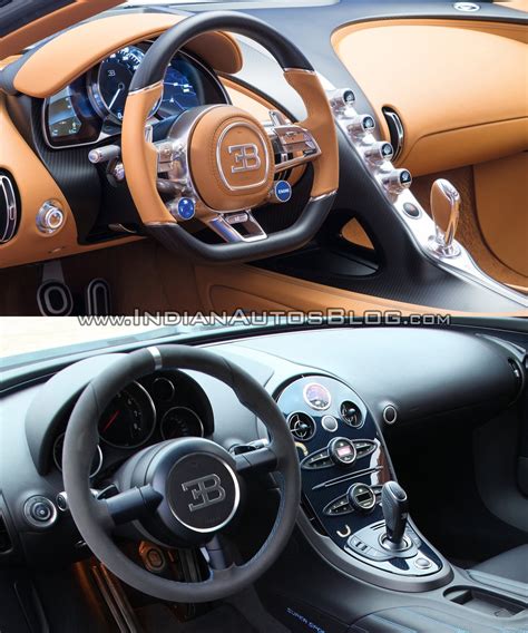 Bugatti Chiron vs. Bugatti Veyron interior dashboard