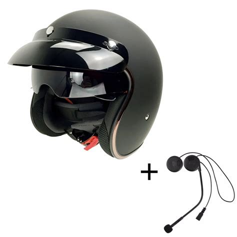 DOT Approved CG510 L1 Bluetooth Motorcycle Half Face Helmets Built in BT Headset With Double ...