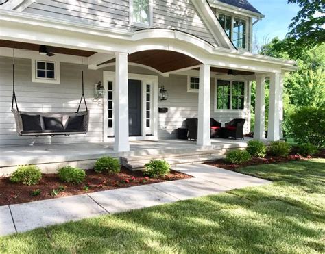 siding: Mindful Gray (SW 7016), trim: Alabaster (SW 7008), front door: Peppercorn (SW 7 ...