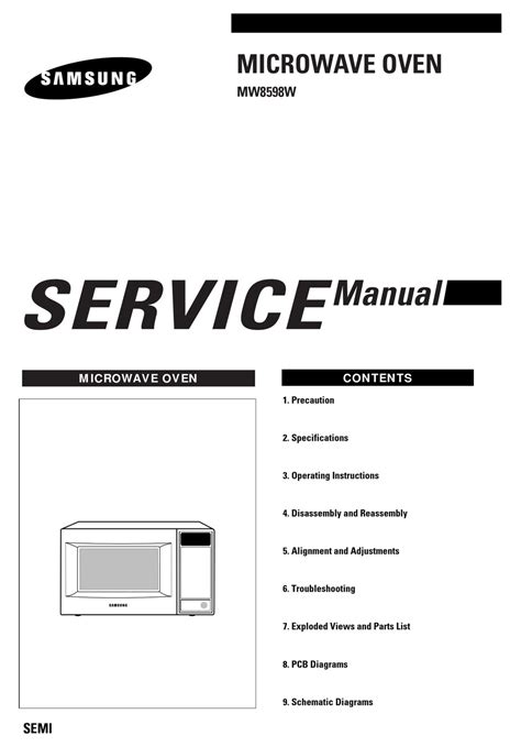 SAMSUNG MW8598W SERVICE MANUAL Pdf Download | ManualsLib