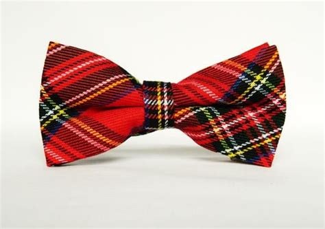 Men's Red Tartan Bow tie Pre-Tied Scottish Red Bow tie Gift Wedding Bow ...