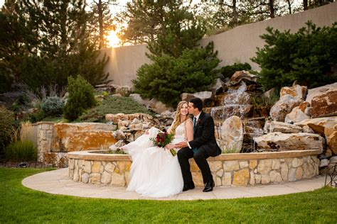 Cielo Castle Pines Wedding Sunset Kiss on Her Cheeks | Colorado Wedding ...