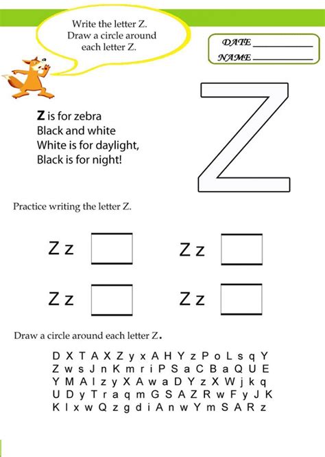 Letter Z Worksheets to Print | Activity Shelter