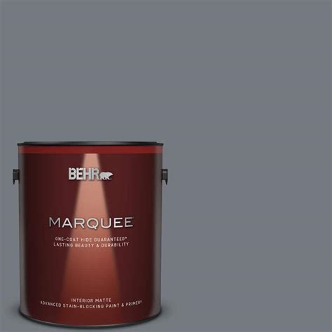 BEHR MARQUEE 1 gal. #N510-5 Liquid Mercury color One-Coat Hide Matte Interior Paint & Primer ...