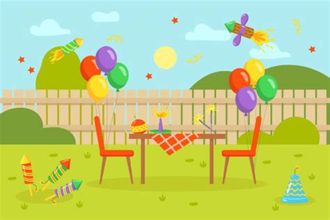 50+ Backyard Birthday Party Stock Illustrations, Royalty-Free Vector ...