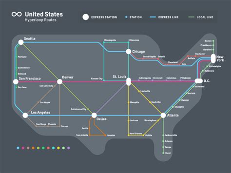 Hyperloop Map - Dark Mode by Andrew Spencer on Dribbble