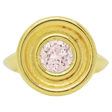 Morganite Diamond Ring, Engagement, 14k White Gold, Twisted Band, 1 Carat Oval For Sale at ...