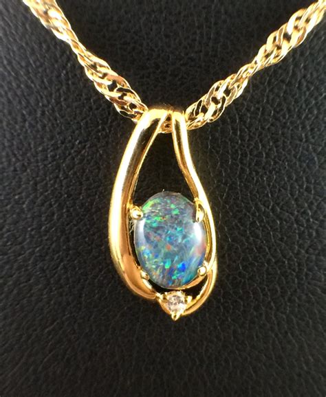 Opal Necklace Pendant Genuine Australian Jewelry Triplet