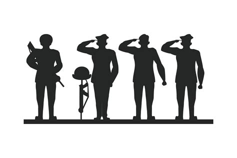 Soldier Saluting Silhouette Svg