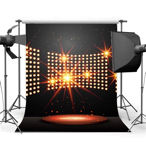 ABPHOTO Polyester 5x7ft Band Backdrop Interior Stage Bokeh Glitter Sequins Backdrops Graduation ...