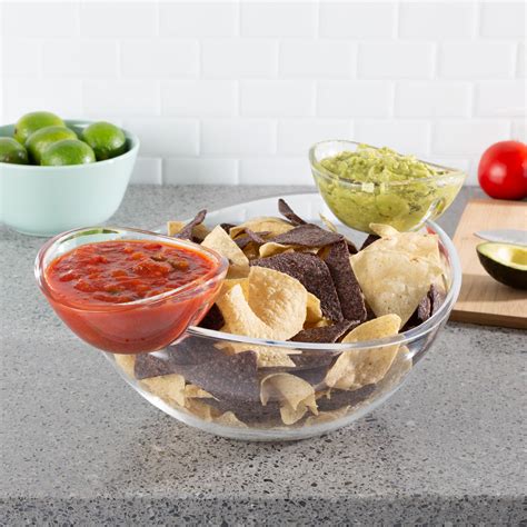 Chip and Dip Bowls-3 PC Appetizer Snack Serving Dishes-Indoor Outdoor Servingware for Chips ...