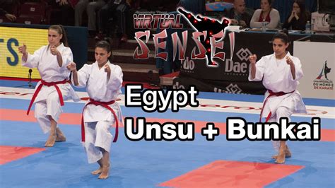 Egypt female team - Kata Unsu + bunkai - Bronze final 21st WKF World ...