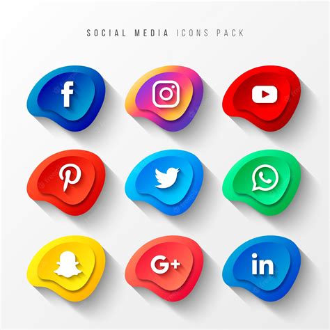 Social media icons pack 3d button effect – Stokverse