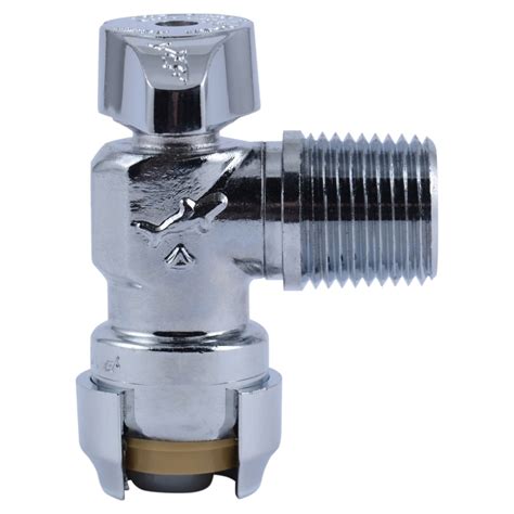 SharkBite Chrome 1/2-in Push-to-Connect x MIP Quarter Turn Angle Valve at Lowes.com