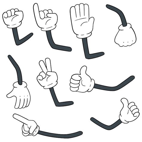 Vector set of cartoon arms | Premium Vector