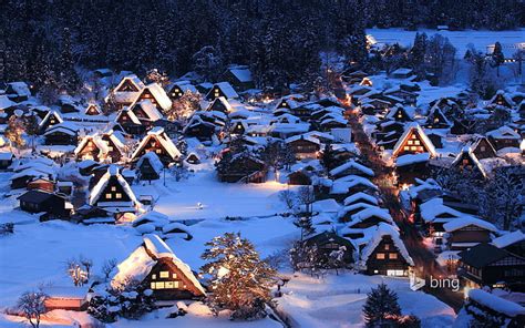 Free download | HD wallpaper: Town after the snow-Bing theme wallpaper, winter, cold temperature ...