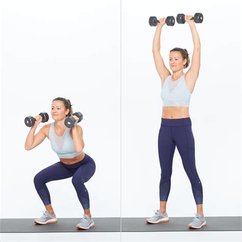 Squat to Overhead Press | A Total-Body Workout With Just 6 Moves | POPSUGAR Fitness