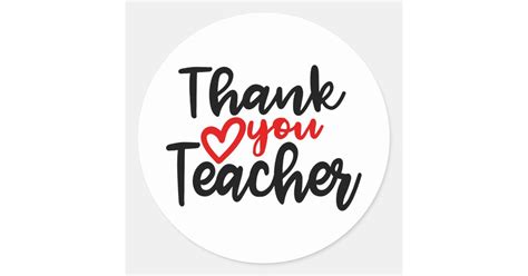 Cute Thank you teacher words sticker | Zazzle