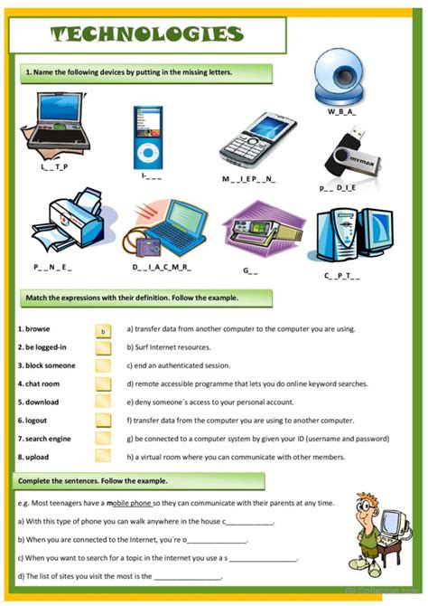 TECHNOLOGIES: English ESL worksheets pdf & doc