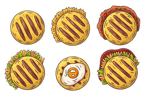 Free Vector | Hand drawn arepas top view