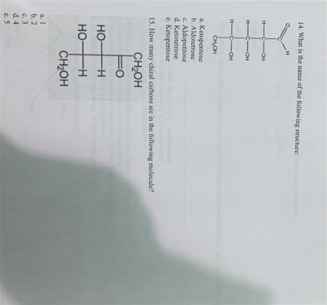 Solved 14. What is the name of the following structure: H | Chegg.com