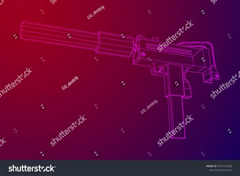 Submachine Gun Modern Firearms Pistol Silencer Stock Vector (Royalty Free) 1931627849 | Shutterstock