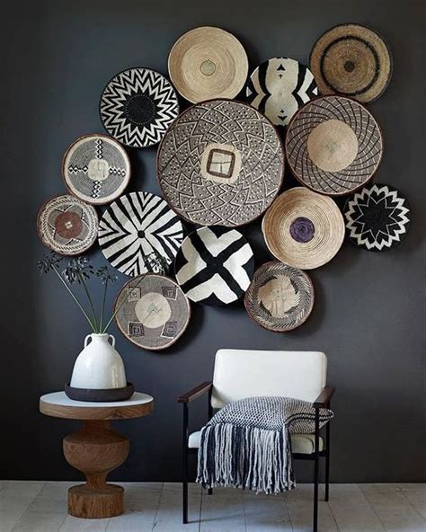 woven wall basket black - Google Search in 2020 | Boho wall decor ...