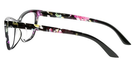 Wonder Brown Floral Cat Eye Retro Classic Plastic Eyeglasses | Muukal.com