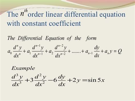 Linear differential equation with constant coefficient